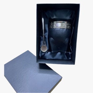 Mate Artesanal King Cuero Alpaca Bronce